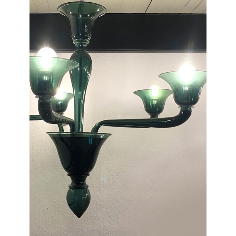 Contemporary Translucent Green Bottle Murano Style Glass Chandelier photo buy