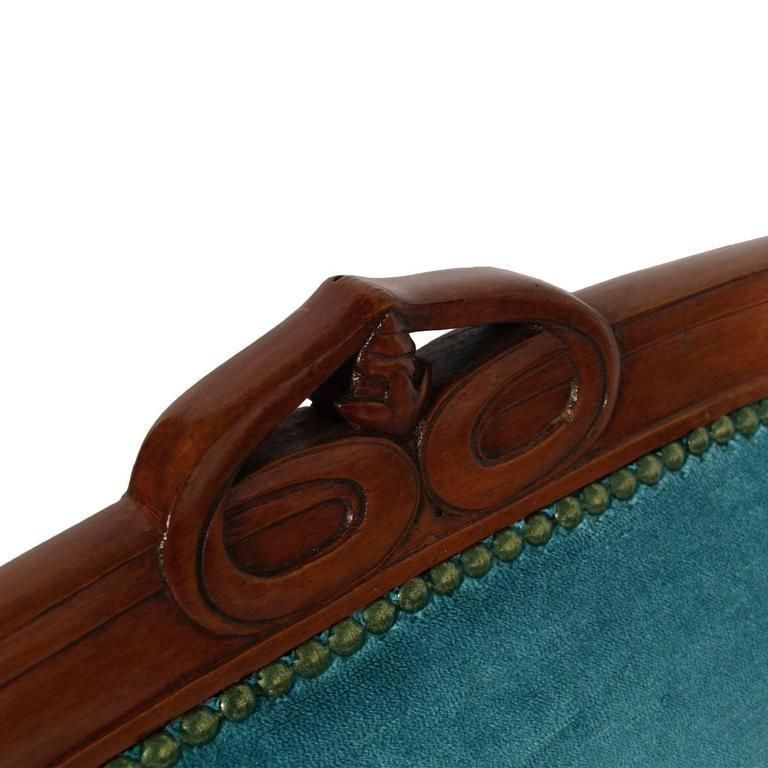 Italian 1910s Art Nouveau Armchair Hand Carved Walnut , Eugenio Quarti Manner photo Furniture