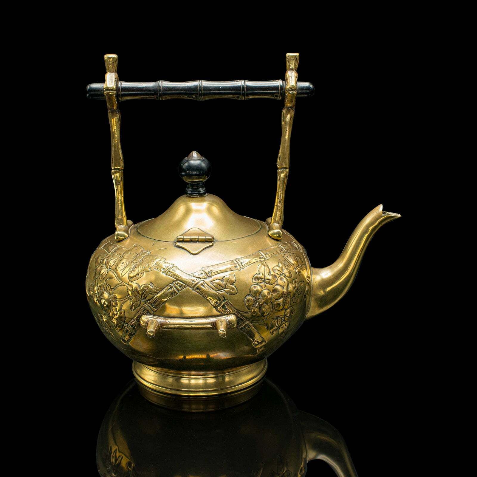 Antique Spirit Kettle, English, Brass, Teapot, Burner, Arts & Crafts, Victorian photo Home Decor