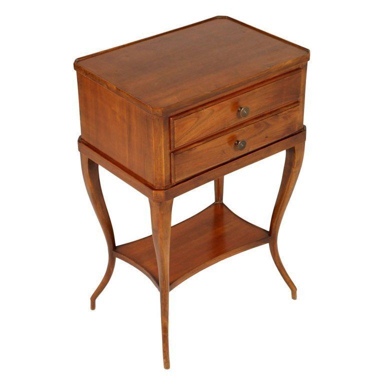Early 20th Century French Louis XVI Table, Cabinet Nightstand In Walnut Polished