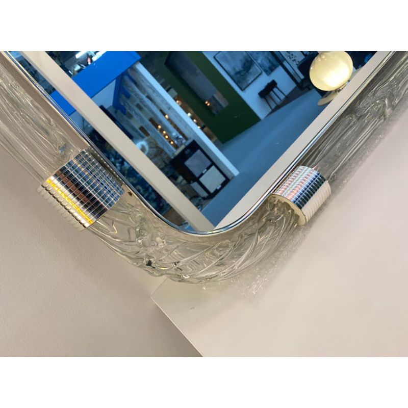 Italian "Torciglione" Murano Style Glass Wall Mirror By Simoeng photo Home Decor