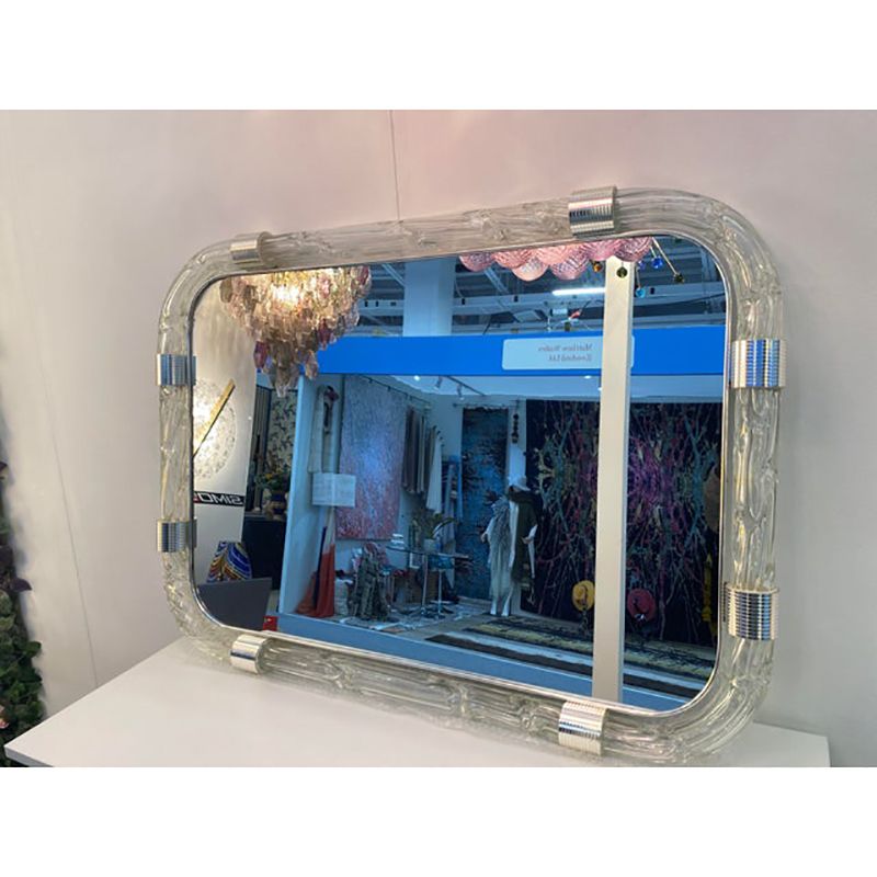 Italian "Torciglione" Murano Style Glass Wall Mirror By Simoeng photo Home Decor