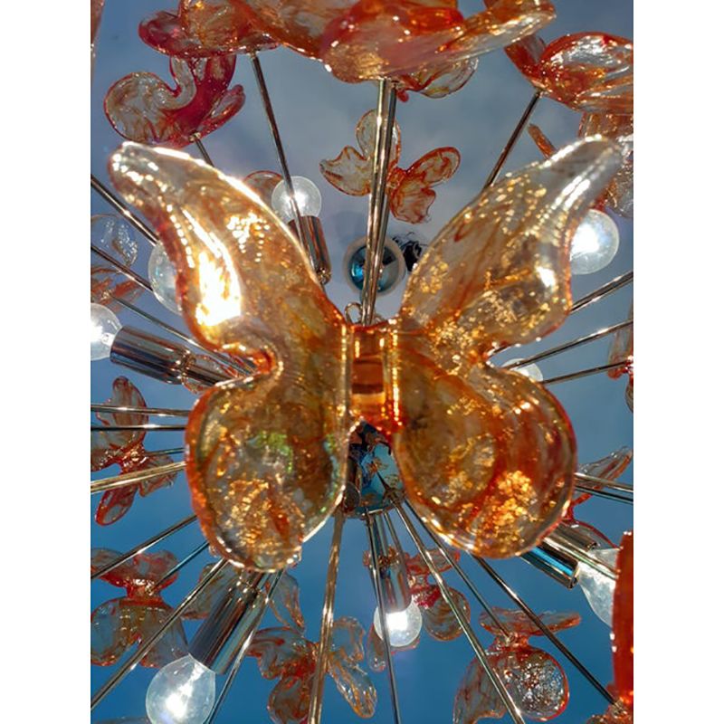 Italian Handmade Butterfly Sputnik Murano Style Glass Chandelier photo furniture