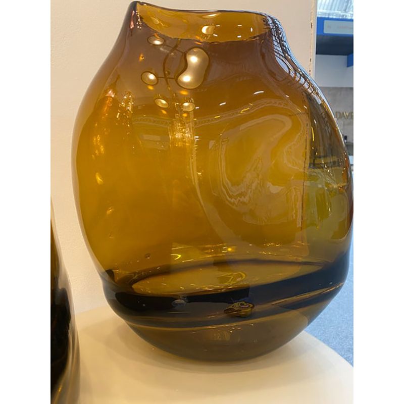 Italian Artistic Amber/Fume Murano Glass Vases  A Pair photo 8800.0