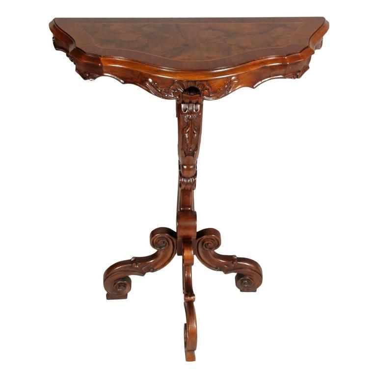 Early 20th Century Venetian Console Carved Walnut By Meroni E Fossati, Lissone