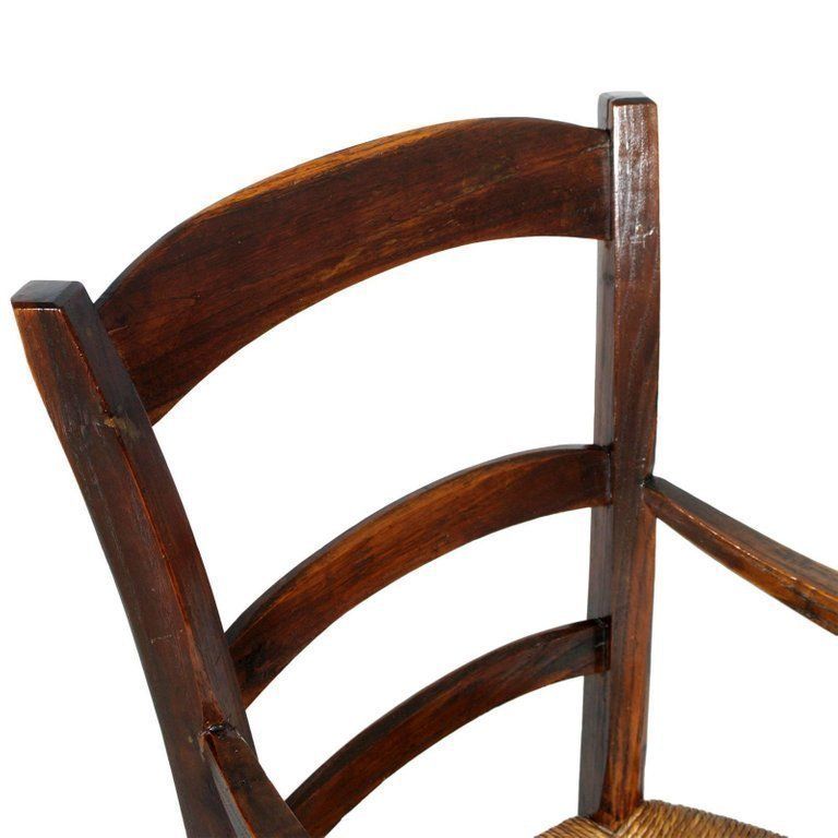Italy 18th Century Country Rustic Armchair, Chestnut Wood Hand Cut And Restored photo 2734.2