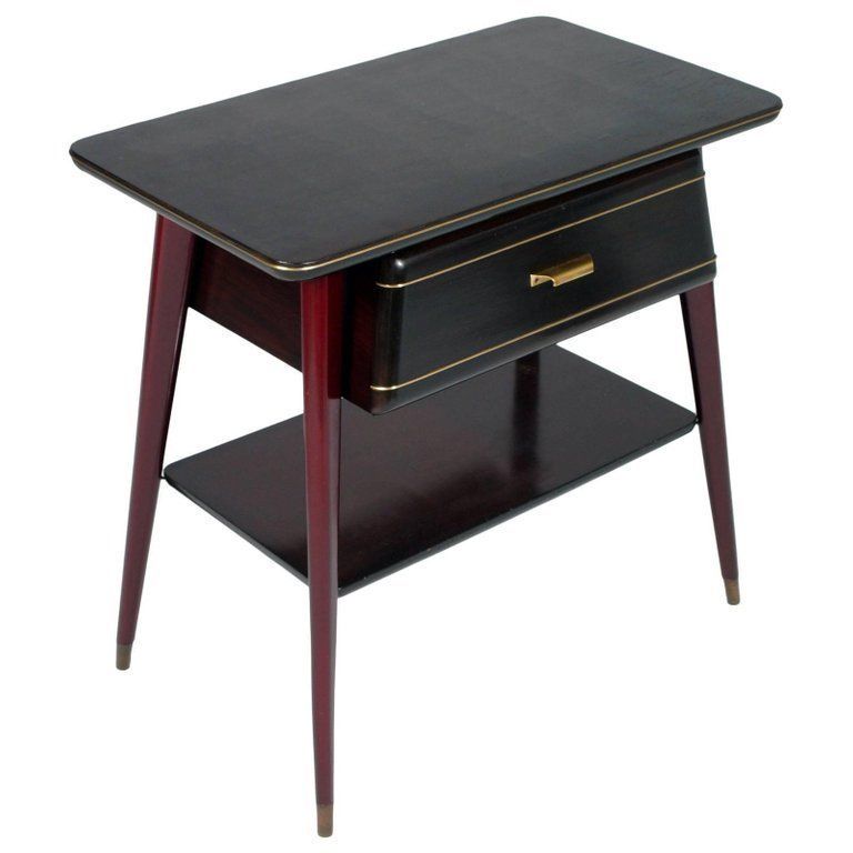 Midcentury Console Occasional Table, Drawer, Ico Parisi Attributed, Mahogany