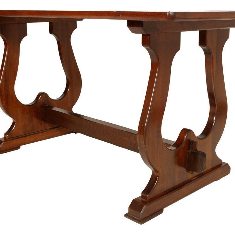 Era Art Deco Elegant Italian Frattino Table All Massive Oak Polished To Wax photo for sale