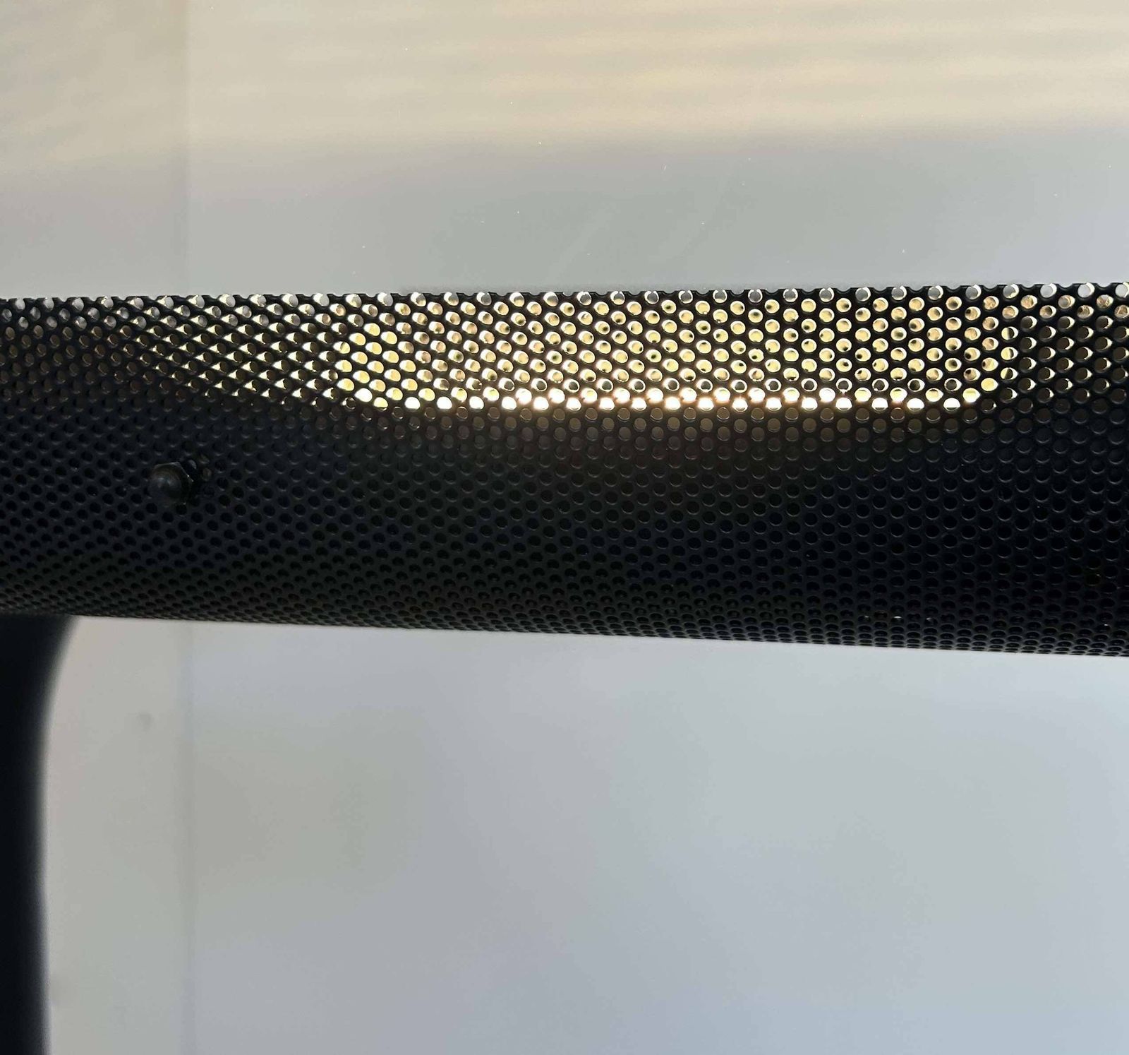 Pair Of Black Tubular And Perforated Metal Wall Lights By Parscot, France 1980 photo 832.0
