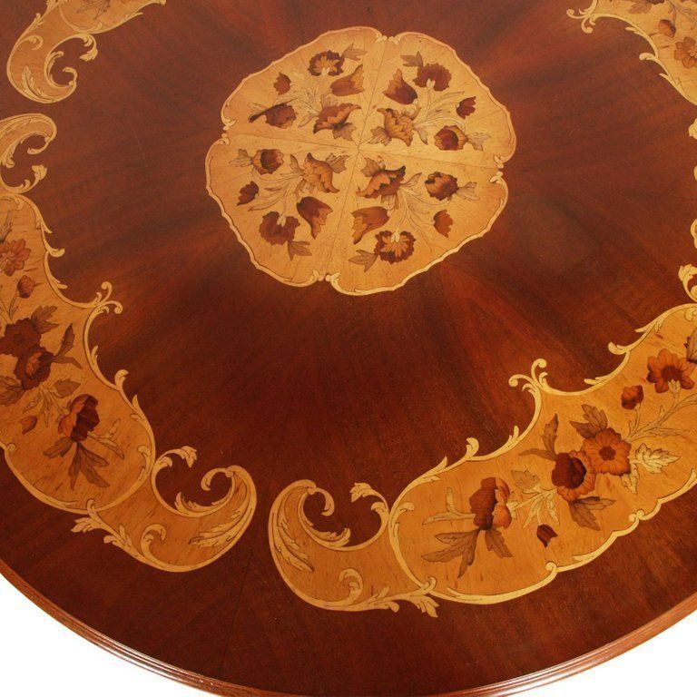 Italy Late 18th Early 20th Century Sorrento Inlaid Walnut Neaples Baroque Round Table photo 6696.0