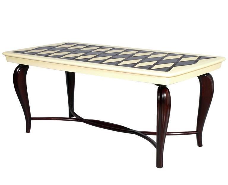 Mid Century Mahogany French Art Deco Leleu Manner Dining Room Table Period 1930s photo furniture