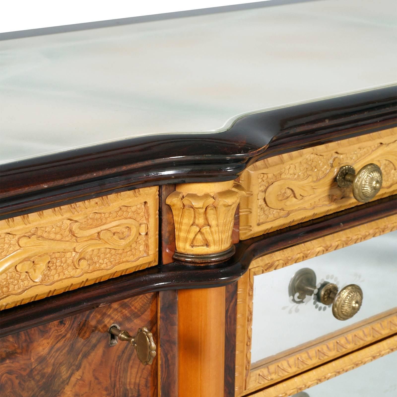 Mid Century Modern Eclectic Art Deco Credenza Vittorio Dassi Lissone Attributed photo 16988.0