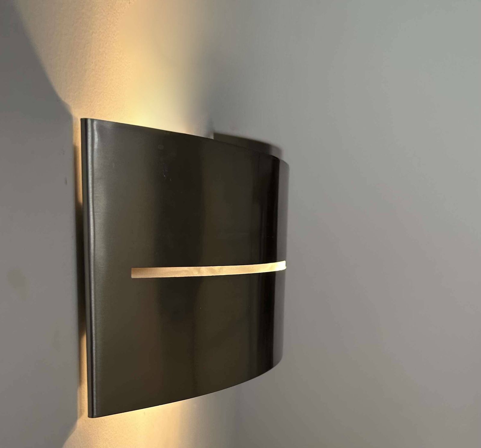 Pair Of Vintage Wall Lights, Brushed Metal, France 1980.