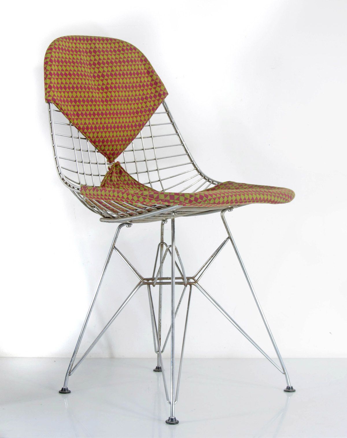 Charles Eames Dkr 2, Alexander Girard Fabric, Wire Chair
