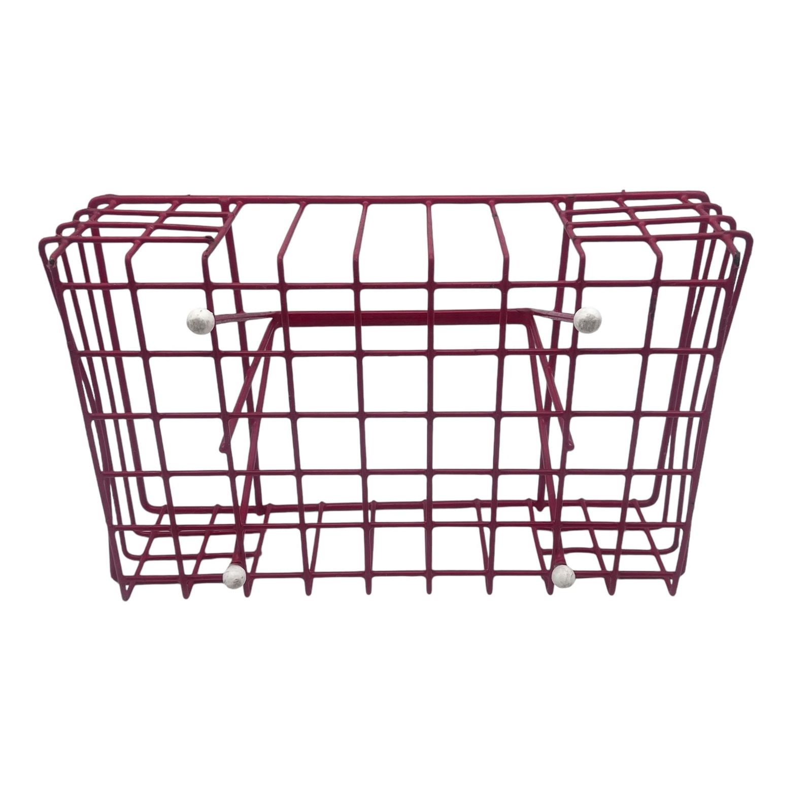 Vintage 1960's Plastic Coated Metal Bottle Carrier   Kitchen Basket   Household Carrier   Kitchenalia photo Home Decor