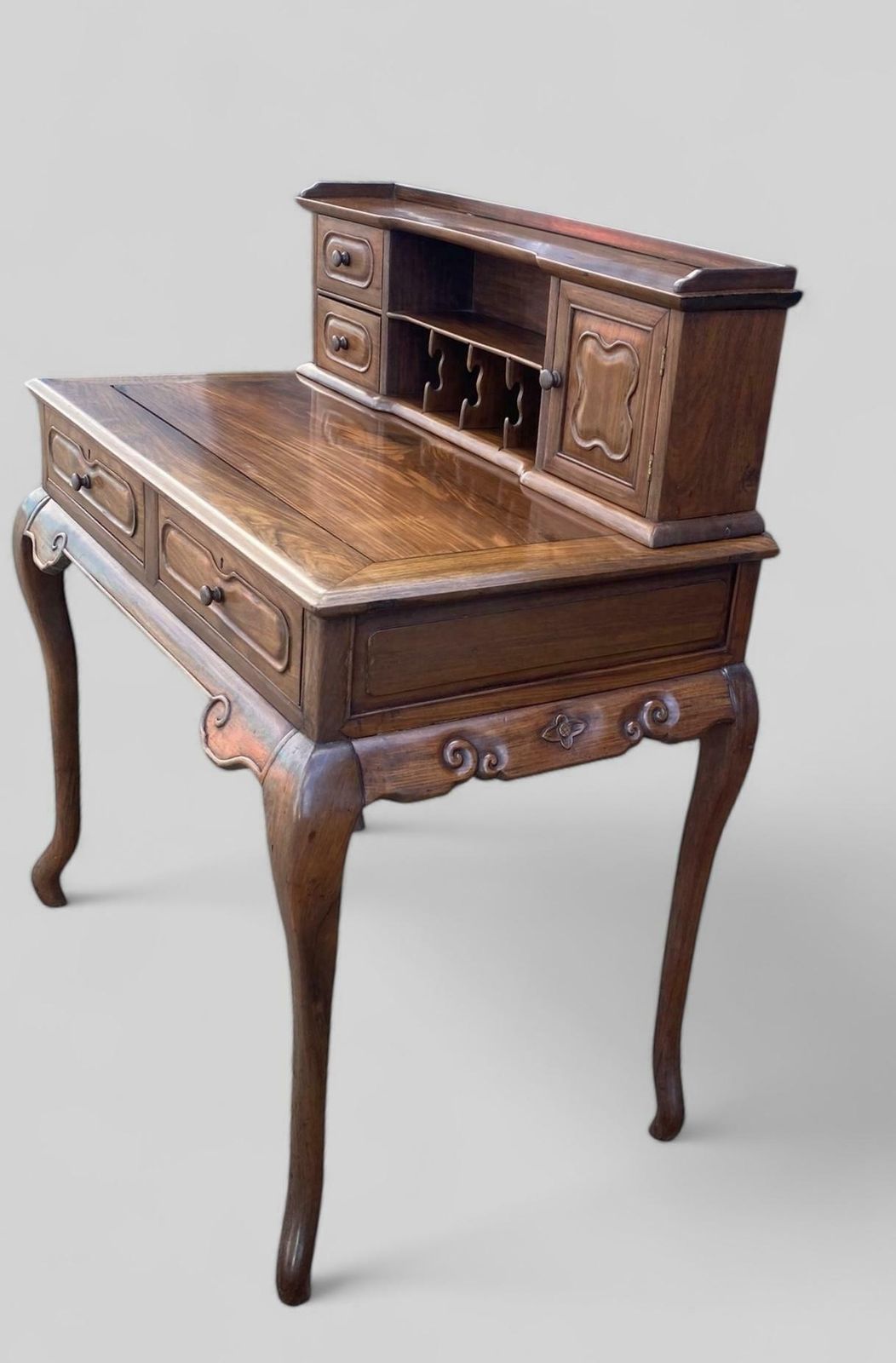 Chinese Hardwood Bonheur Du Jour Writing Table photo vintage