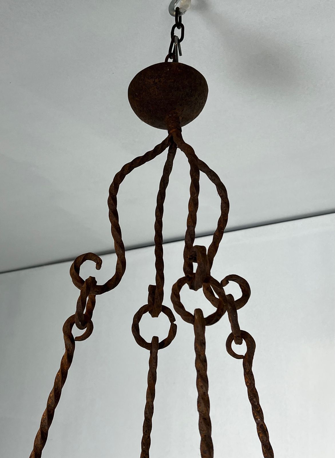 Large Gothic Style 8 Light Wrought Iron Chandelier photo 1950.0