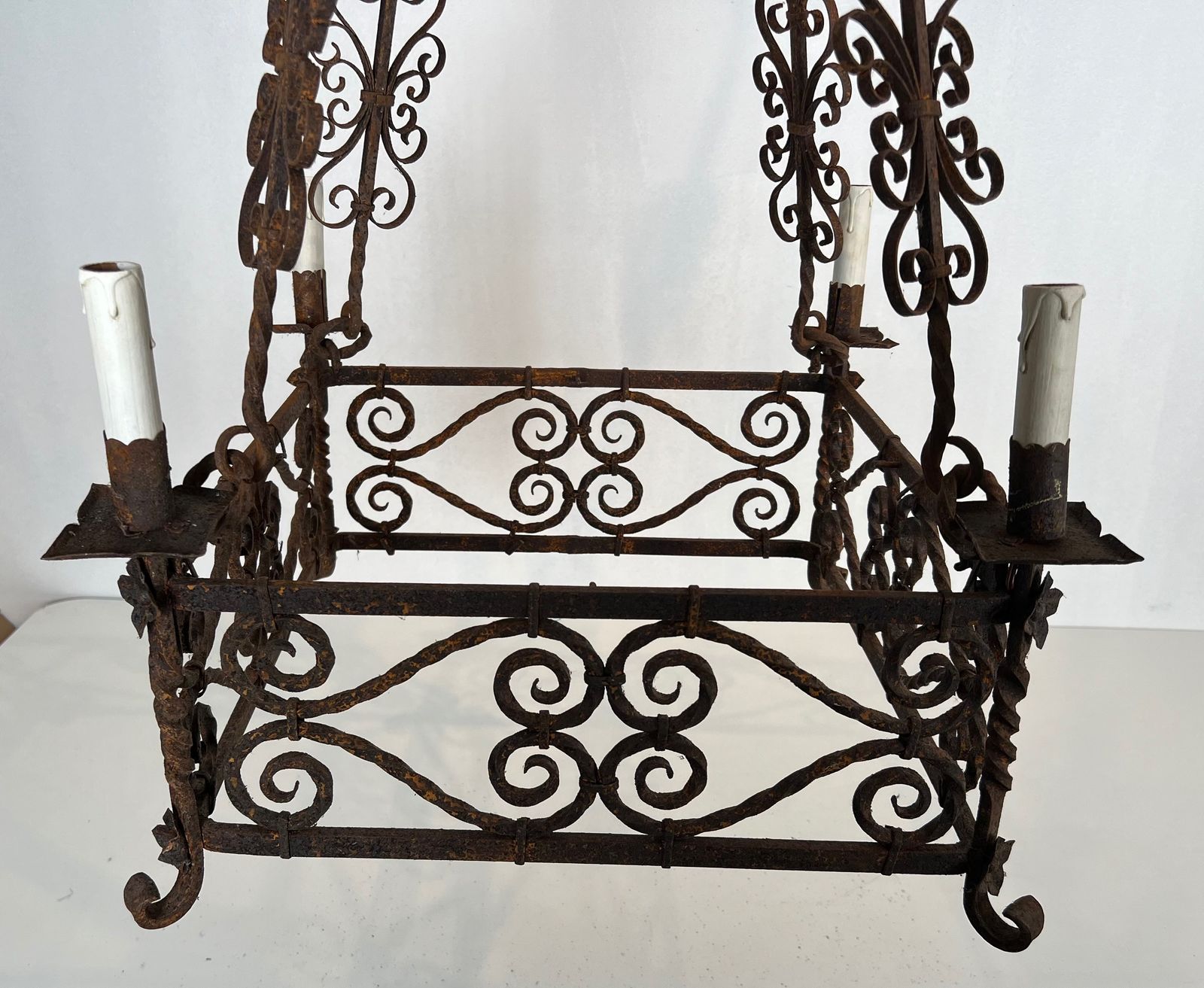 Large Gothic Style 8 Light Wrought Iron Chandelier photo buy