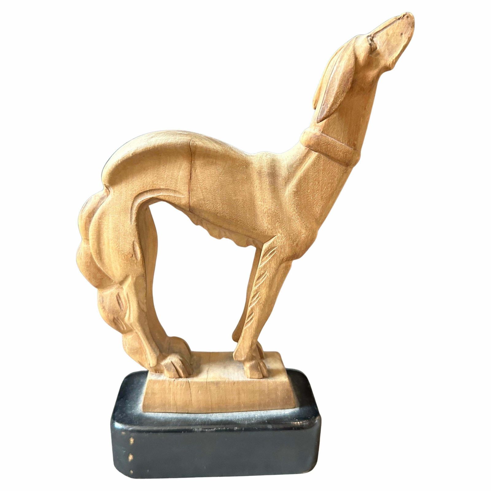 A 1930s Stylish Art Deco Hand Carved Figure Of A Greyhound
