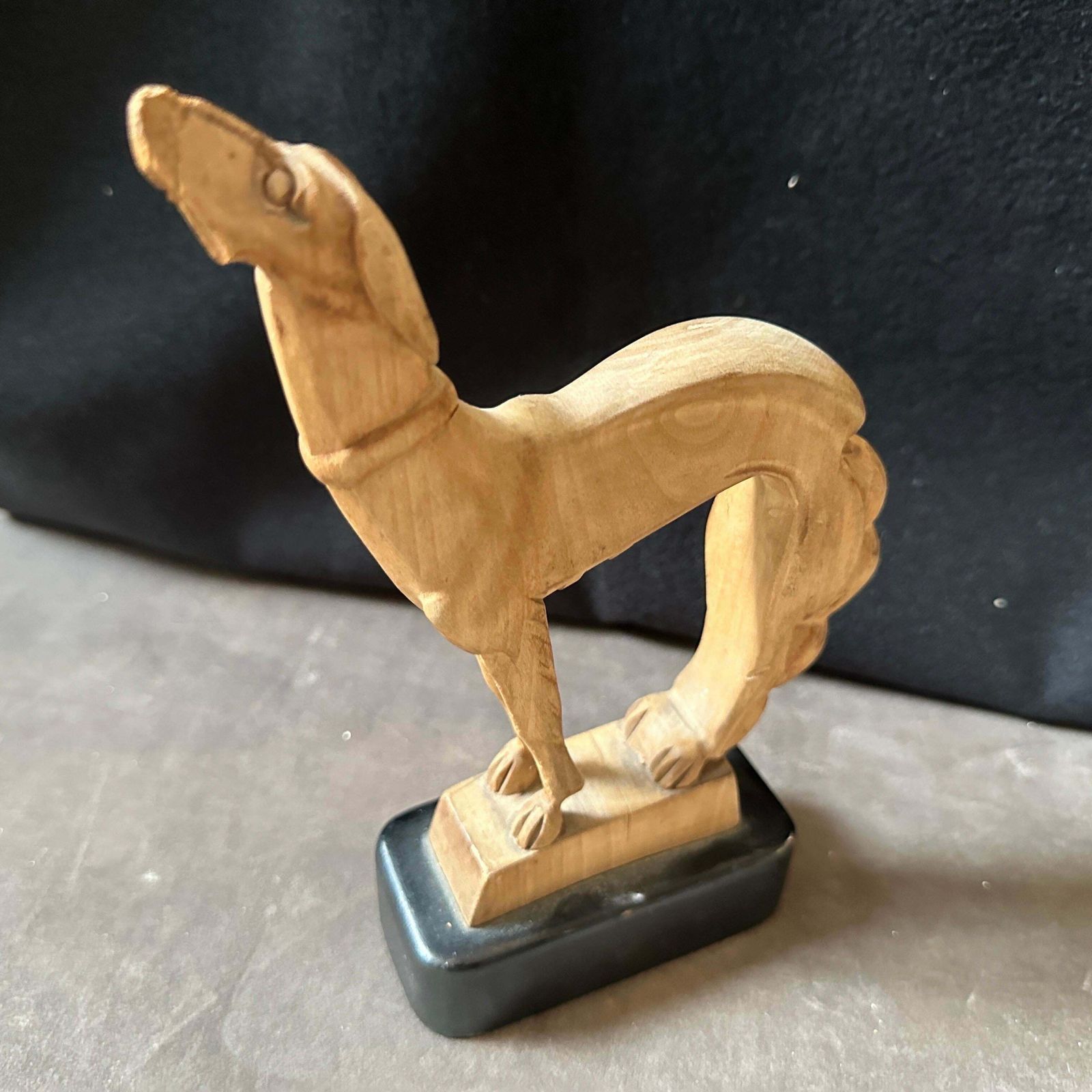 photo furniture A 1930s Stylish Art Deco Hand Carved Figure Of A Greyhound