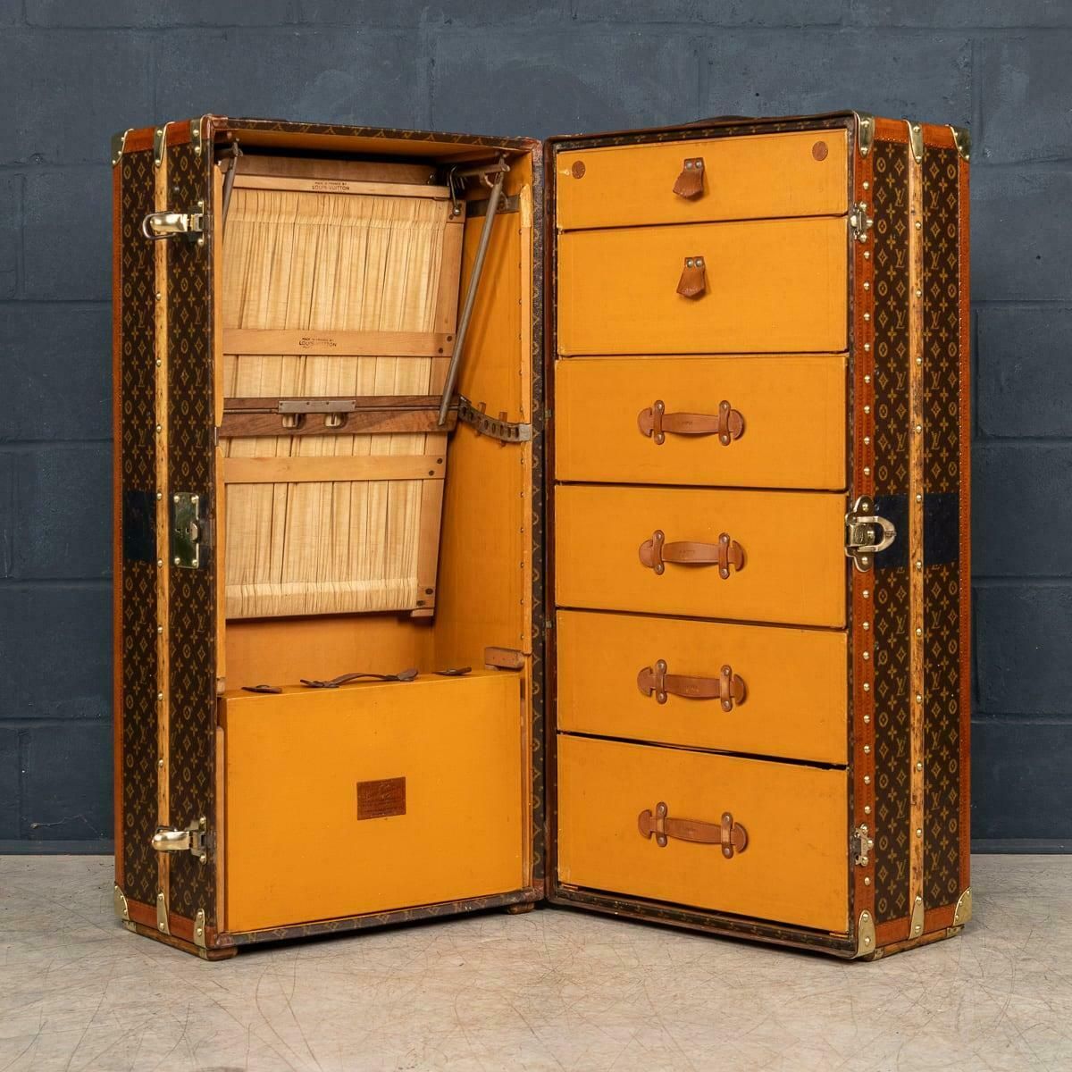 photo for sale 20th Century Louis Vuitton Wardrobe Trunk In Monogram Canvas, France C.1930
