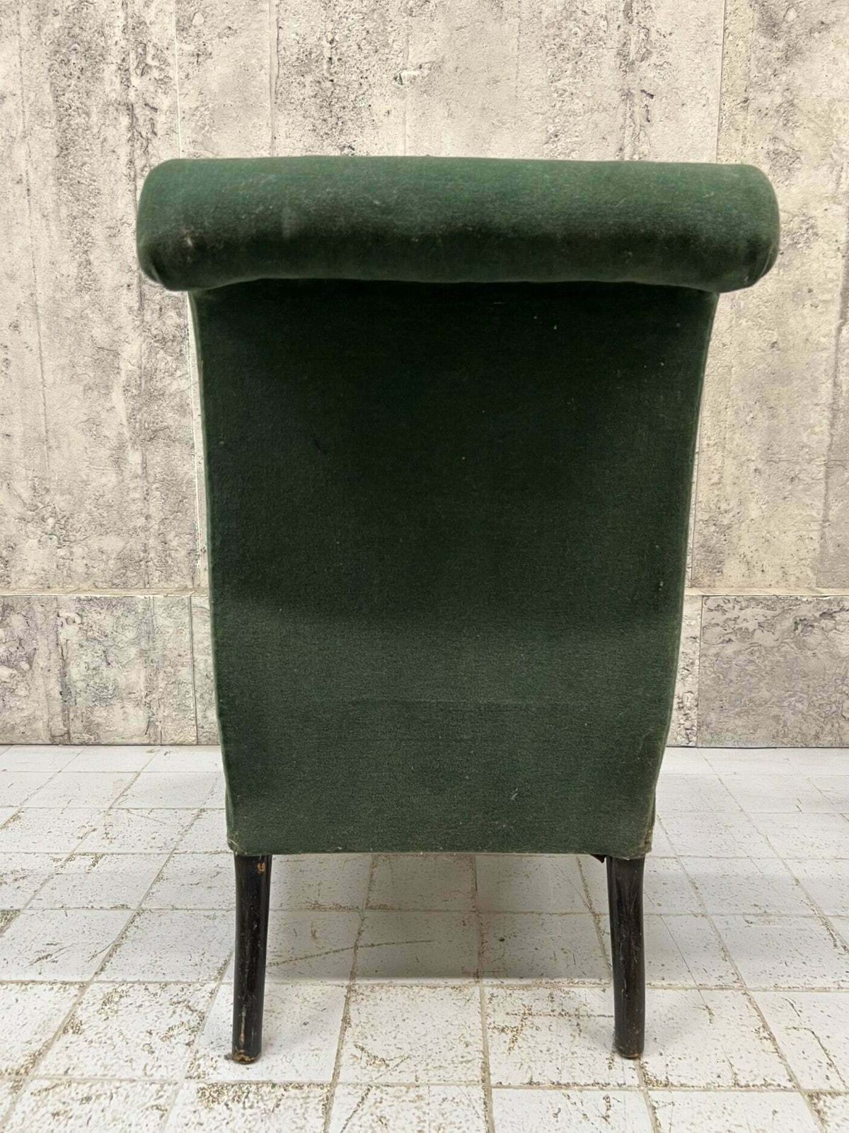 Napoleon III Sage Green Mohair Velvet Slipper Chair photo buy