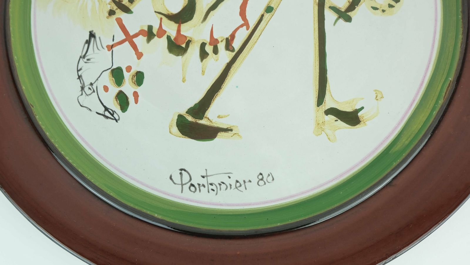 Unique Gilbert Portanier Ceramic Wall Plate Art Ceramic Signed Portanier 80 Vallauris photo buy