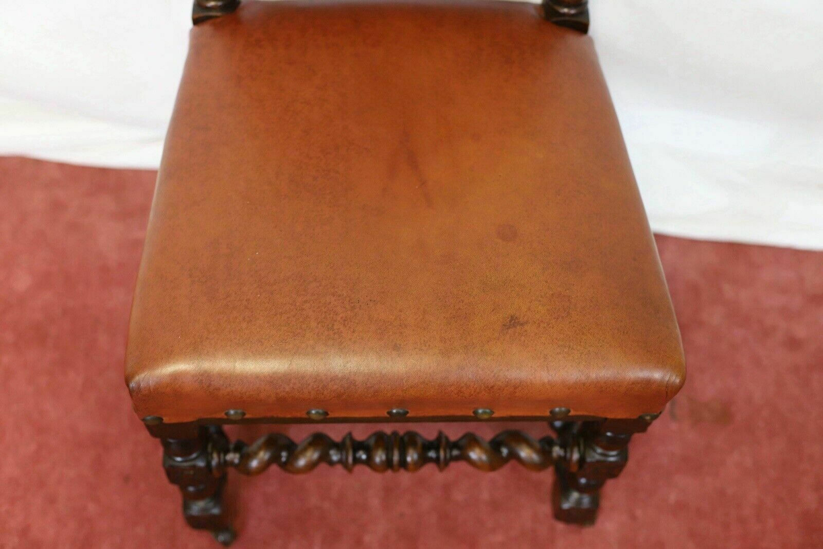 Furniture Levely Set Of Eight Victorian Jacobean Oak Dining Chairs photo