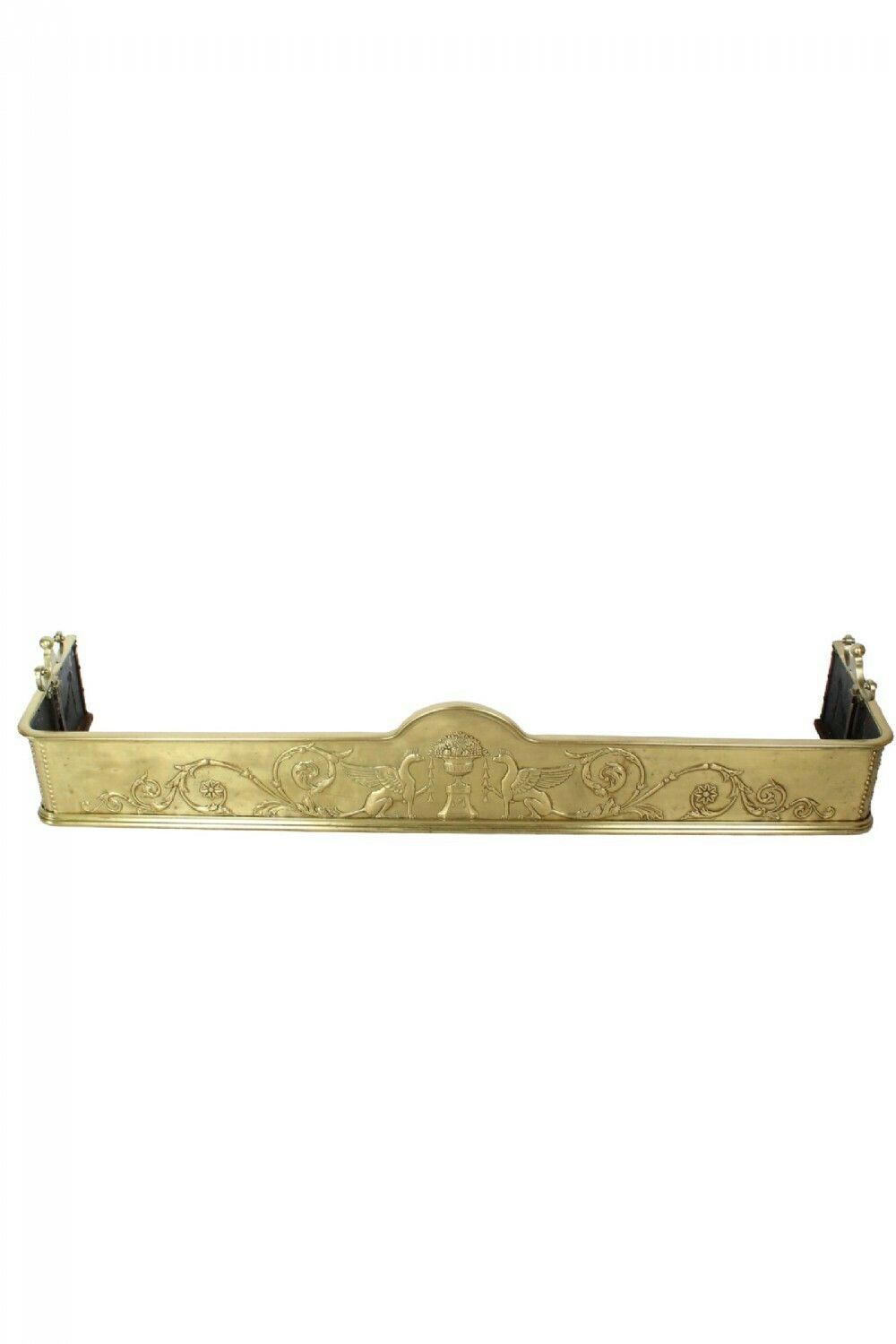 Large (4ft6) Victorian Brass Neoclassical Fire Fender