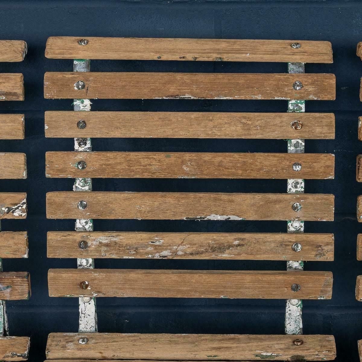 photo for sale 19th Century Set Of Four Victorian Wrought Iron & Wood Garden Seats C.1890