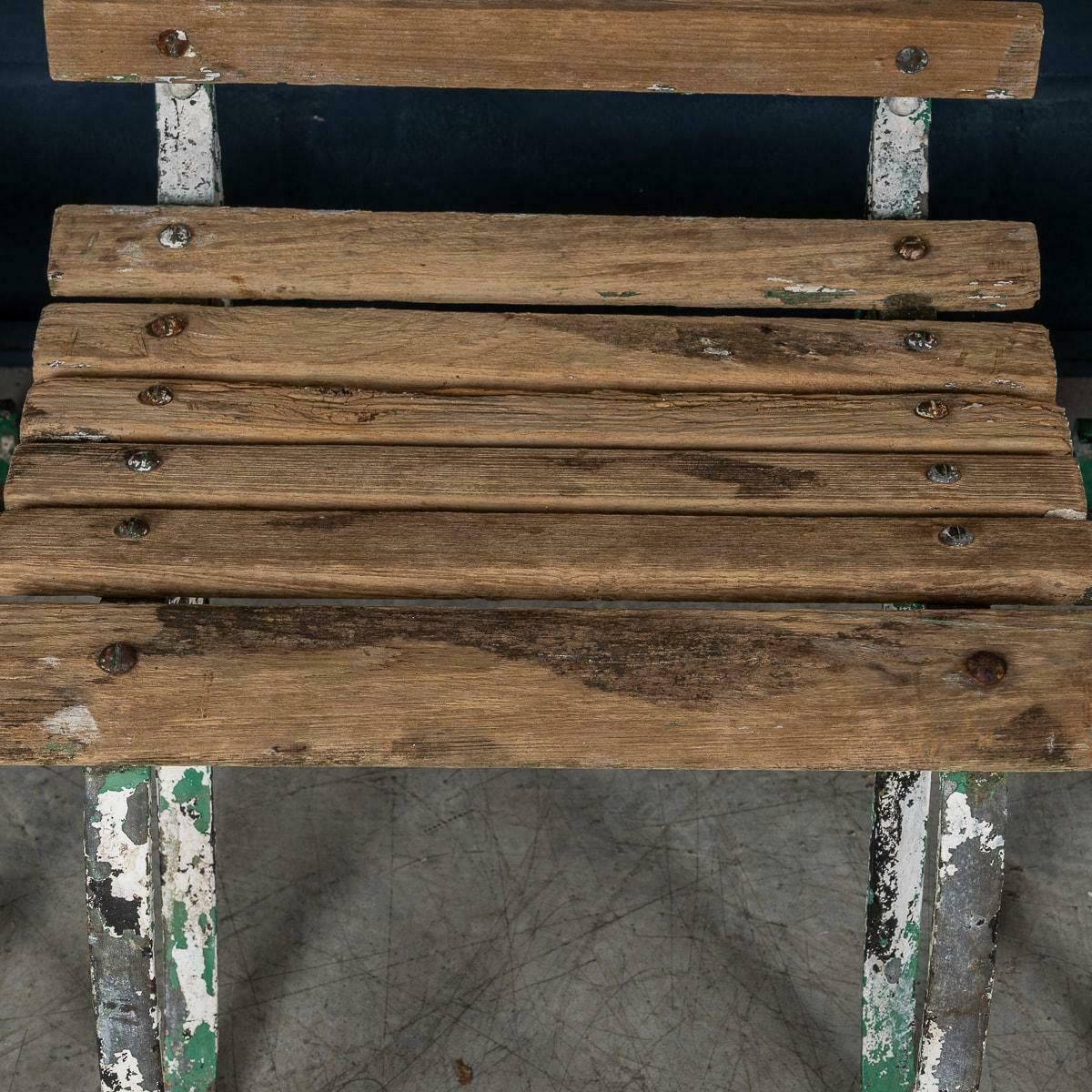 Garden Furniture 19th Century Set Of Four Victorian Wrought Iron & Wood Garden Seats C.1890 photo