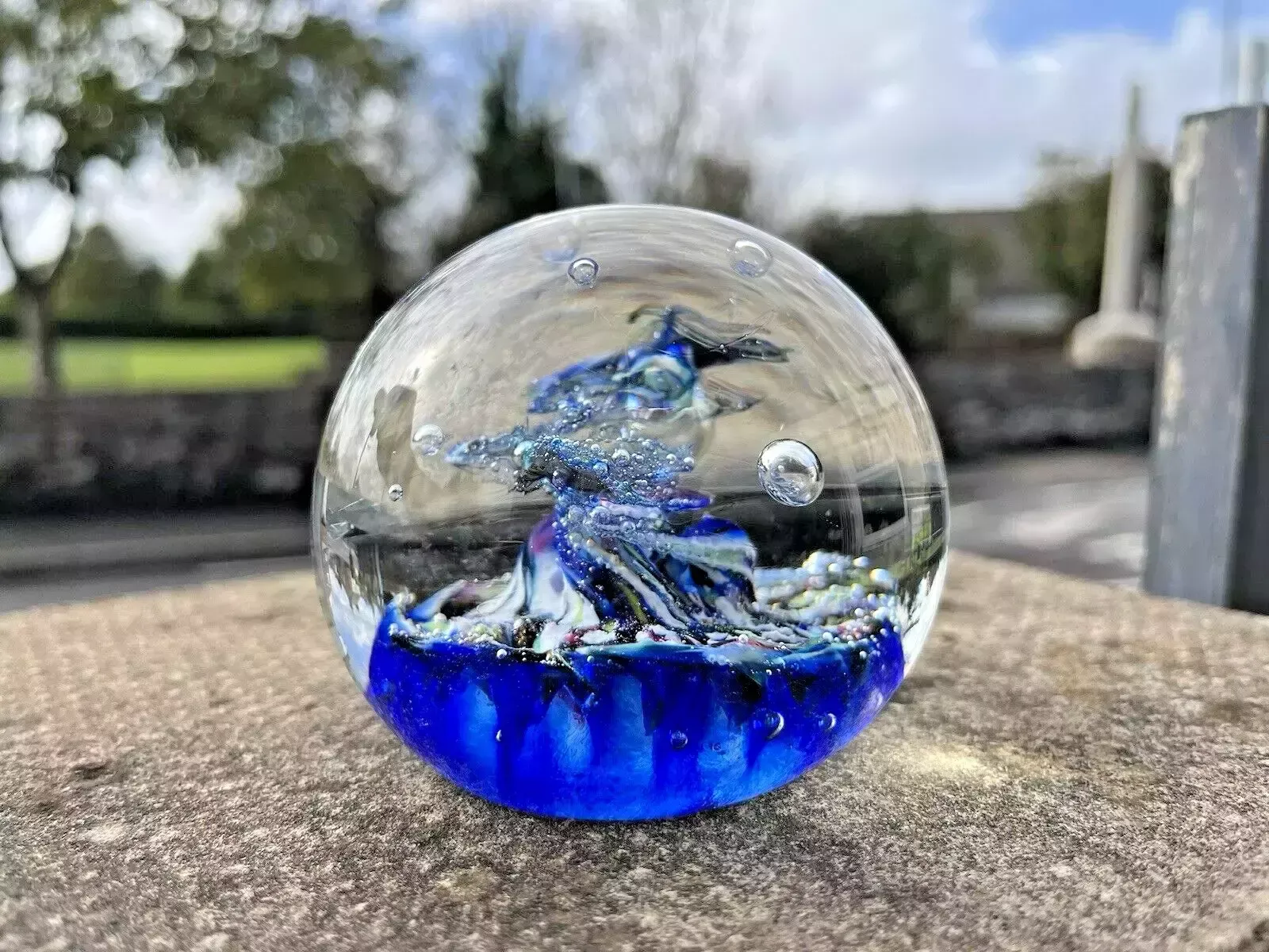 Rare C1978 Caithness Glass Oban Studios Blue Myriad Paperweight Ct 91 Style One photo buy