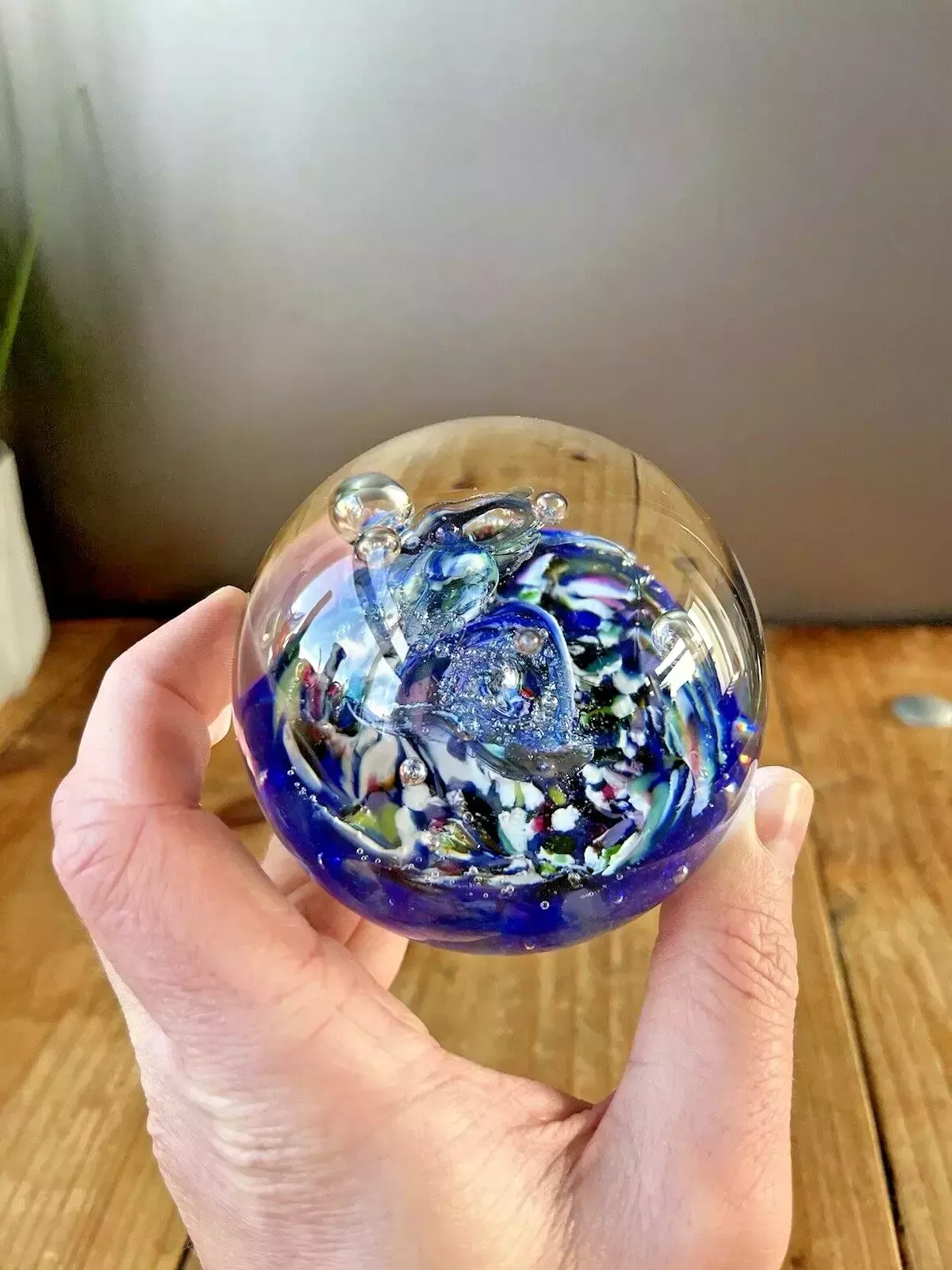 50.0 Rare C1978 Caithness Glass Oban Studios Blue Myriad Paperweight Ct 91 Style One photo