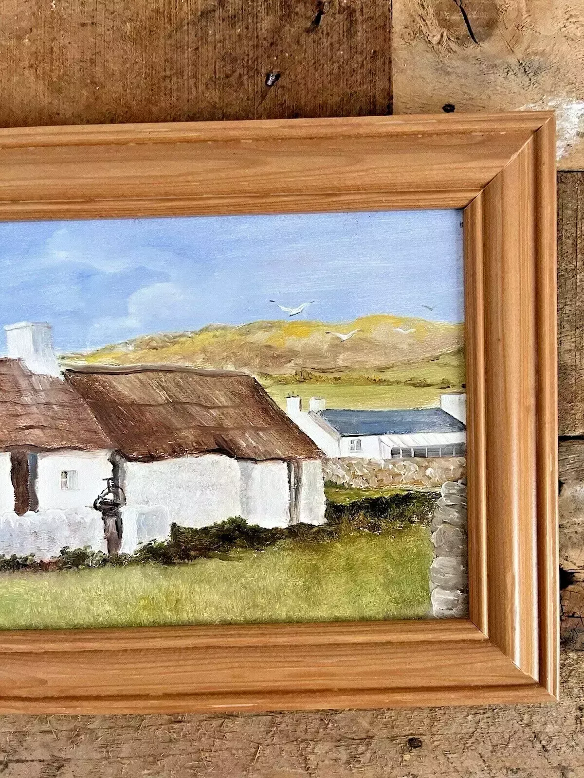 photo vinterior Original Margaret Hall Oil Painting Swtan Thatched Cottage Church Bay Anglesey