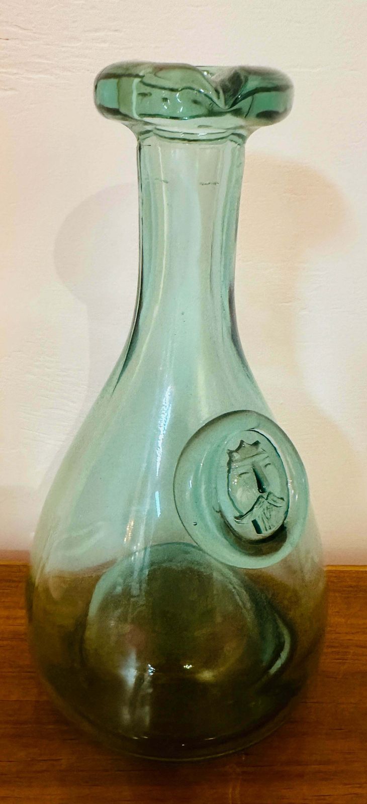 Vintage 1960s Pale Green Danish Holmegaard Glasværk "Viking" Carafe Designed By Ole Winther photo for sale