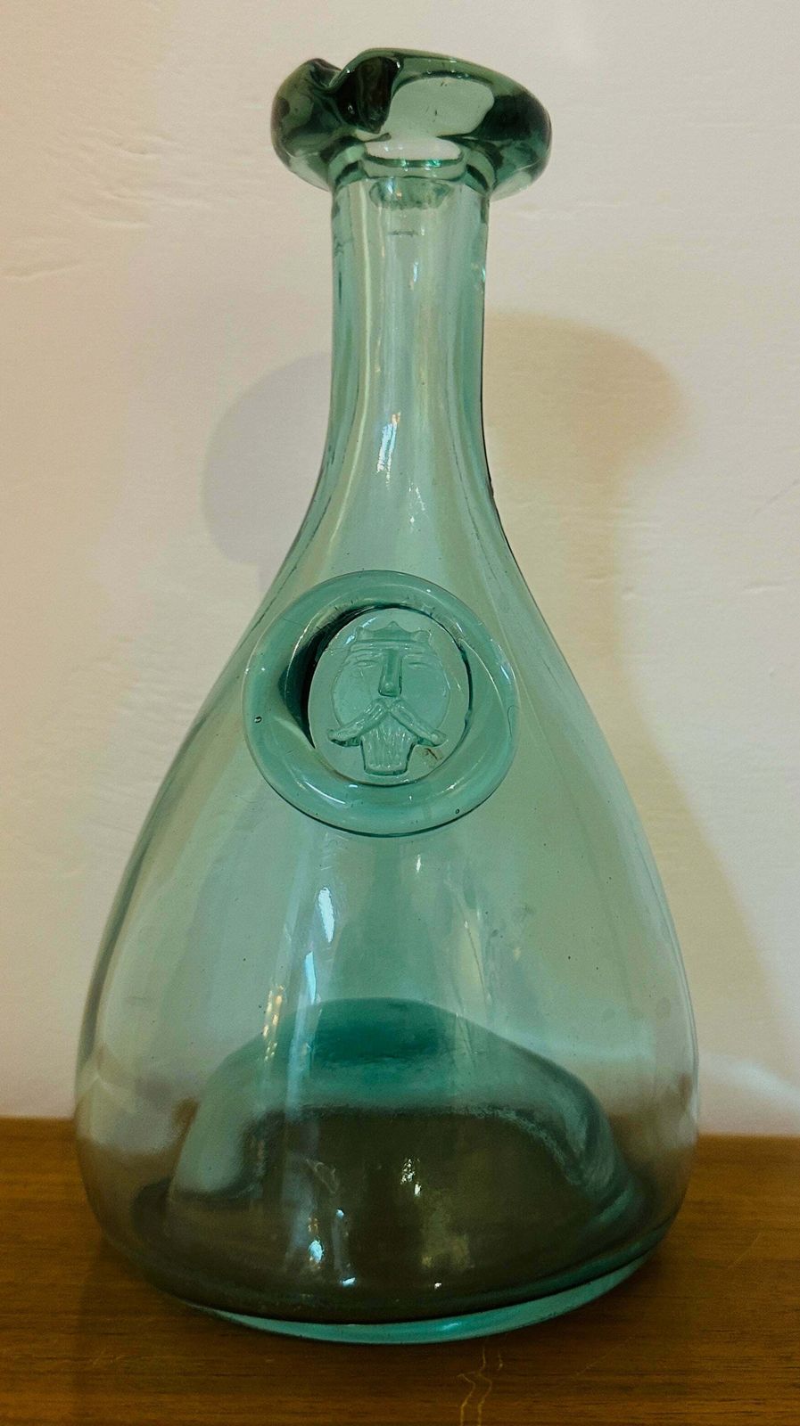 Vintage 1960s Pale Green Danish Holmegaard Glasværk "Viking" Carafe Designed By Ole Winther photo Home Decor
