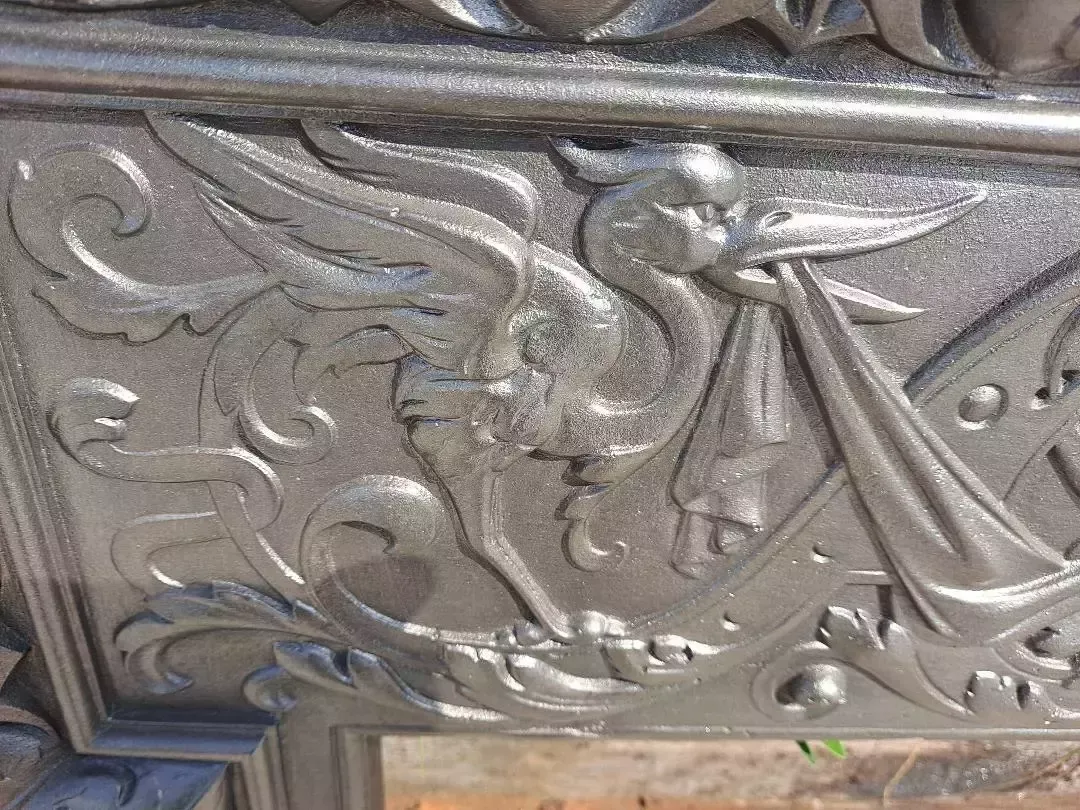 Antique Victorian Cast Iron Fireplace Surround photo vintage
