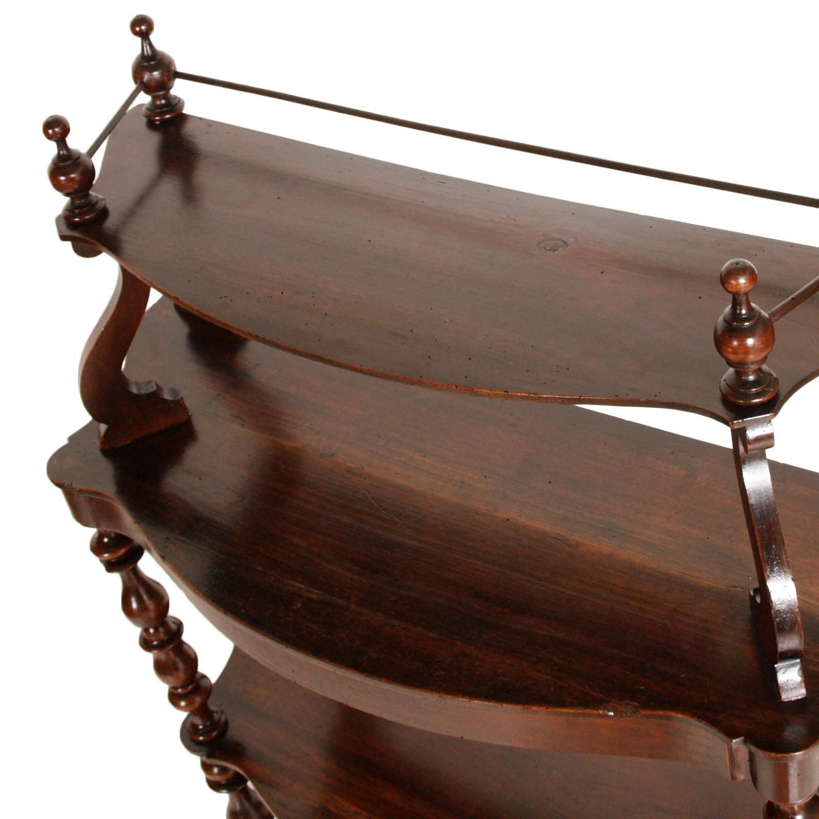 18th Century Venetian Baroque étagère, Massive Walnut Restored And Wax Polished photo buy