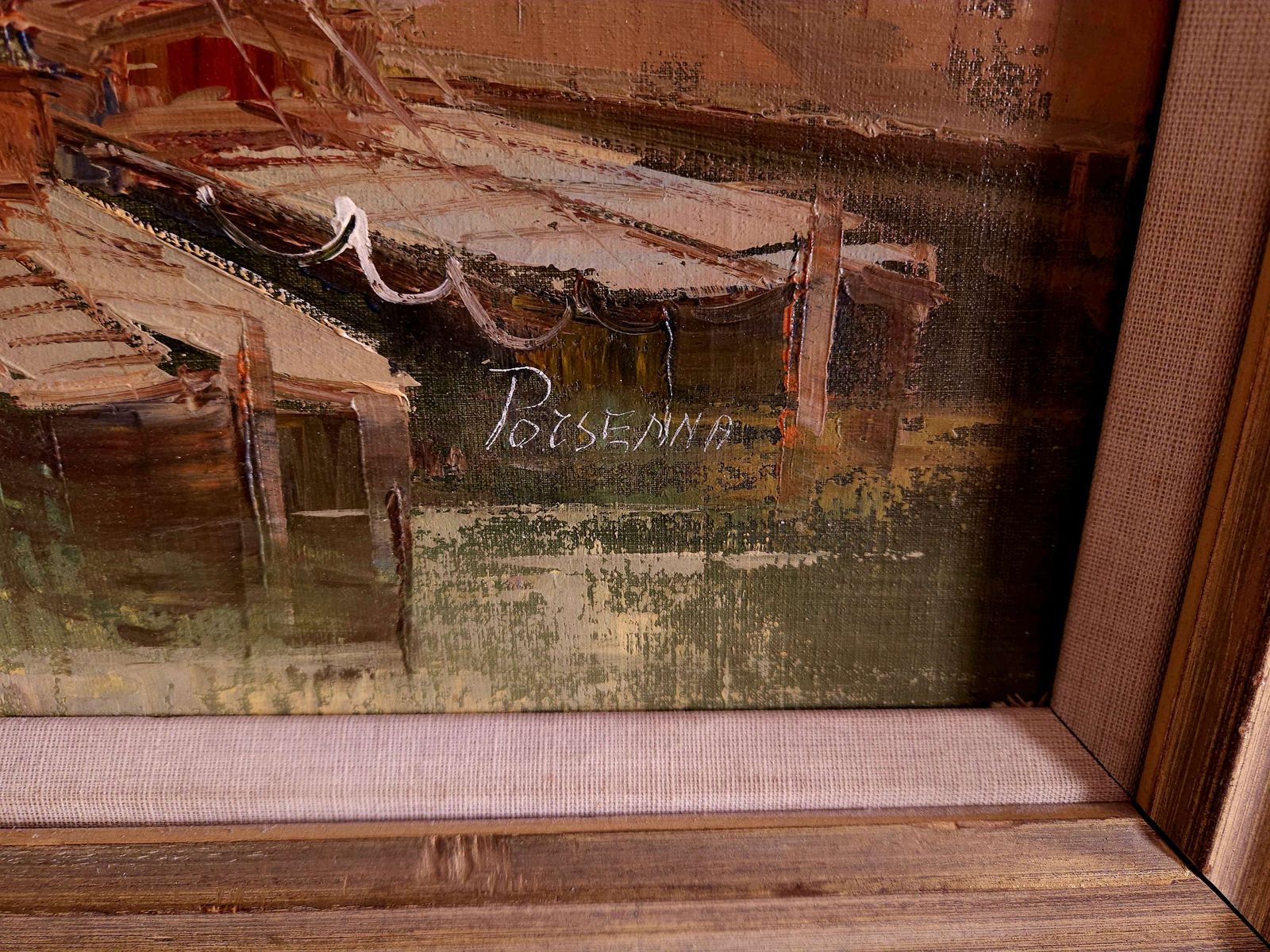 Large, Signed, Italian Oil On Canvas Of Castel Sant'angelo In Rome photo Art