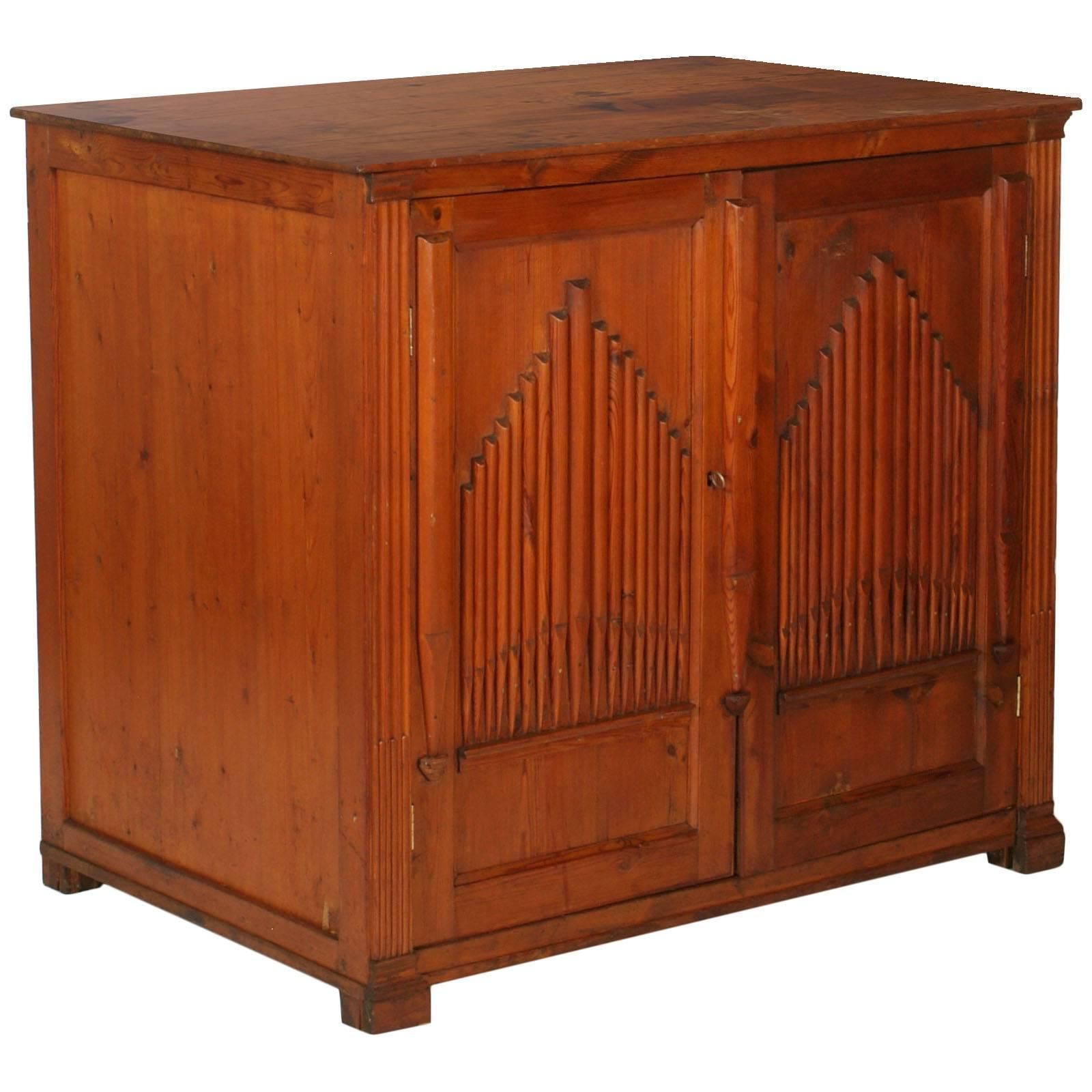 Early 19th Century Credenza Sideboard Of Church, Larch, Restored Polished To Wax photo furniture