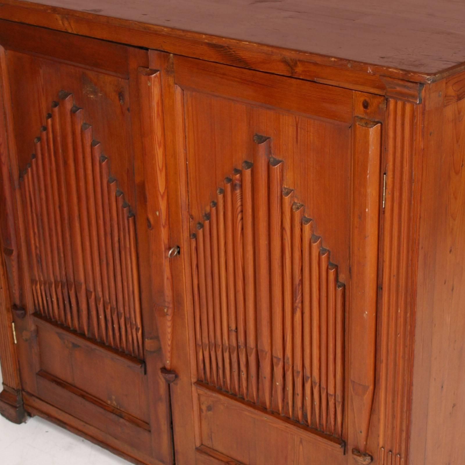 Early 19th Century Credenza Sideboard Of Church, Larch, Restored Polished To Wax photo for sale
