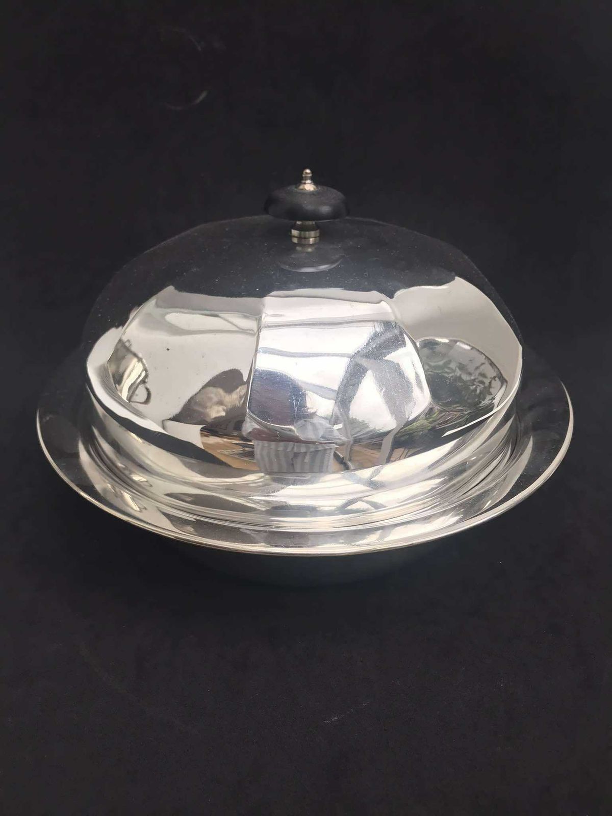 Muffin Dish Warm Candy Dish Silver Plated England 1900s, Lidded Bowl Butter Dish With Lid Edwardian Wedding Gift For Mom British Gift photo vinterior