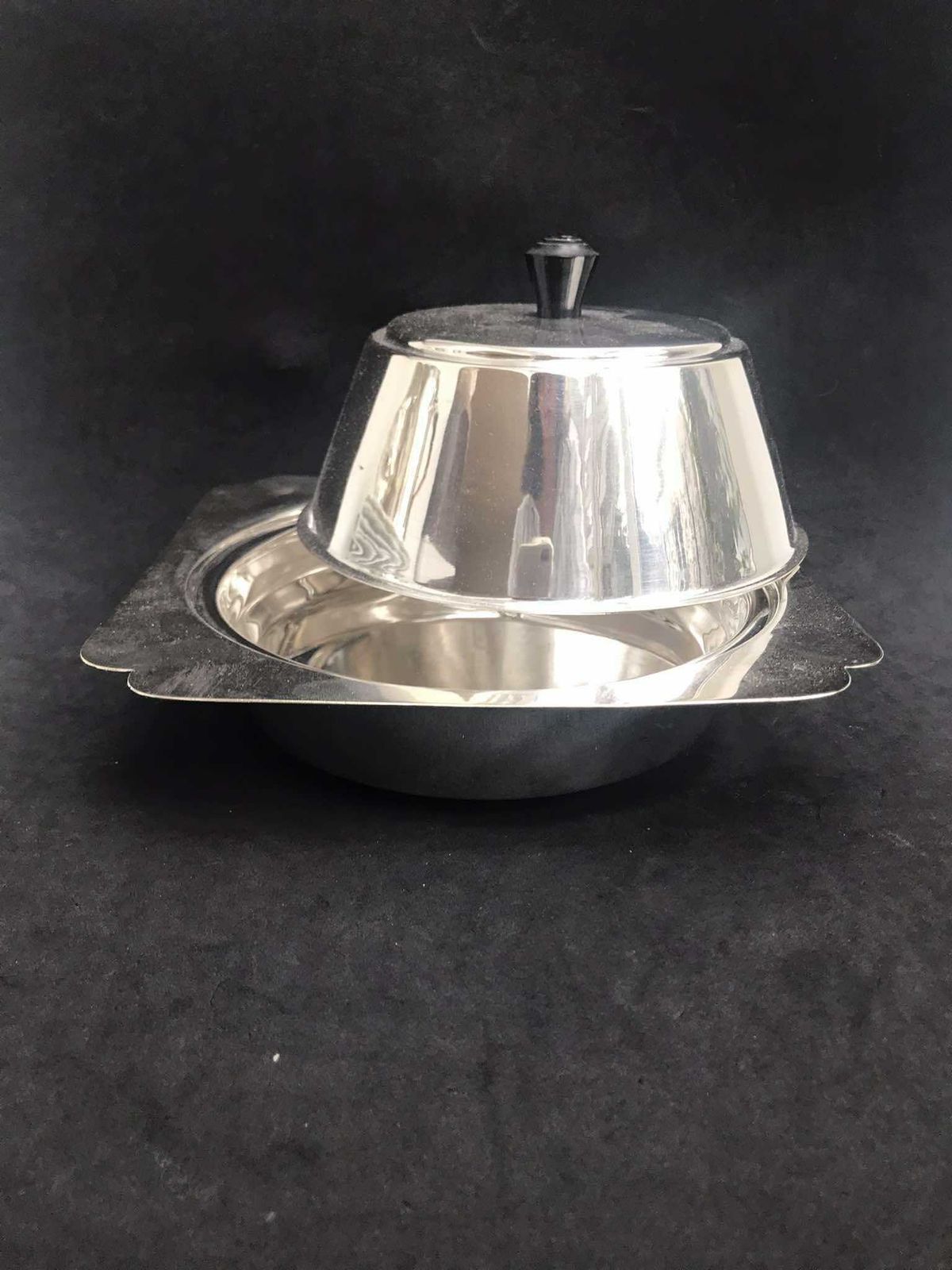 Muffin Dish Warmer Candy Dish Silver Plated England 1900s, Lidded Bowl Butter Dish With Lid Edwardian Wedding Gift For Mom British Gift photo Home Decor