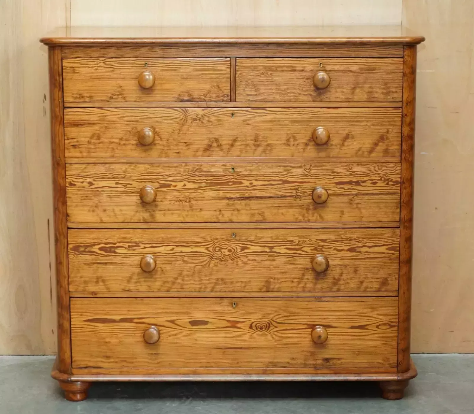 Very Large Antique Victorian Circa 1880 Farm House Pitch Pine Chest Of Drawers photo furniture