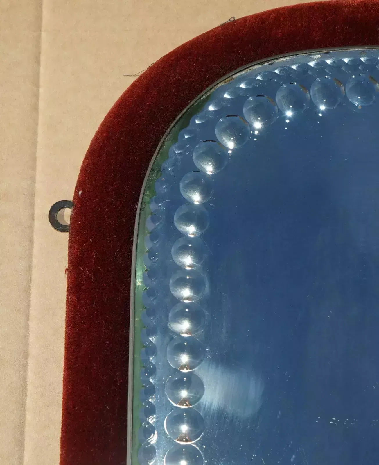 Antique Pair Of English Circa 1880 Victorian Velvet Display Sorcerer's Mirrors photo Home Decor