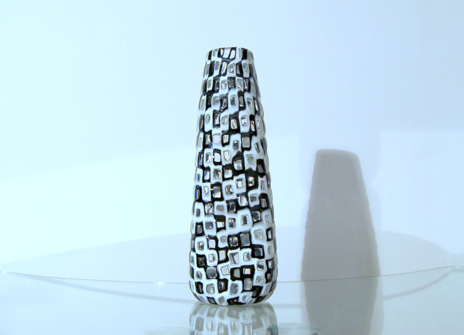 Venini Vase By Tobia Scarpa Mod. Occhi / Murano Glass '60 / H 31 Cm