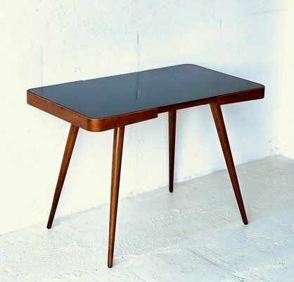 Vintage Coffee Table With Opaxite Glass From Interiér Praha, 1960 photo 285.0