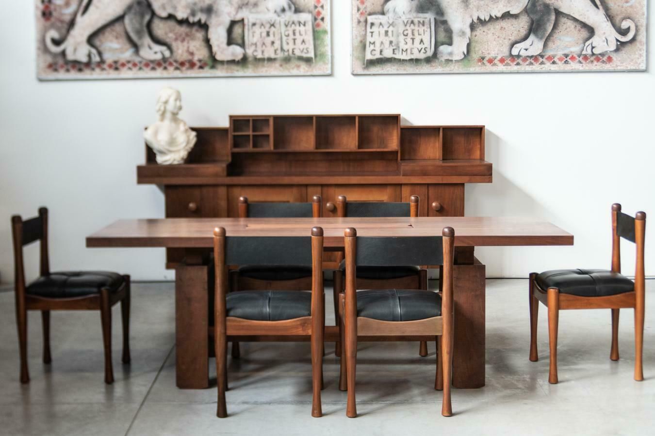 1968 Dining Set With Sideboard By S. Coppola For Bernini – Iconic Mid Century It photo furniture