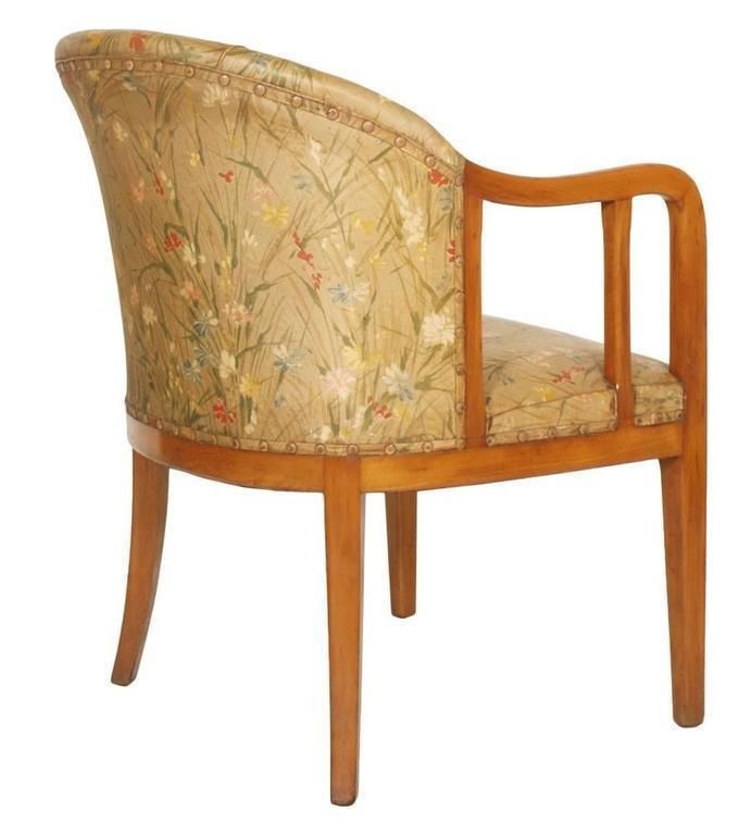 Early 20th Century Art Deco Walnut Armchair In Jules Leleu Manner photo furniture