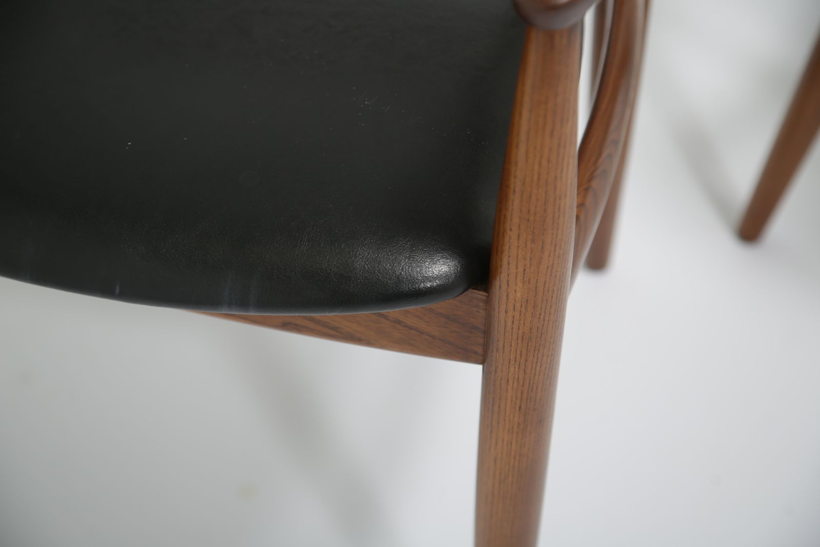 Vintage Danish Black Leather And Teak Desk Chair By Illum Wikkelso For N. Eilersen, 1960s. photo 925.0